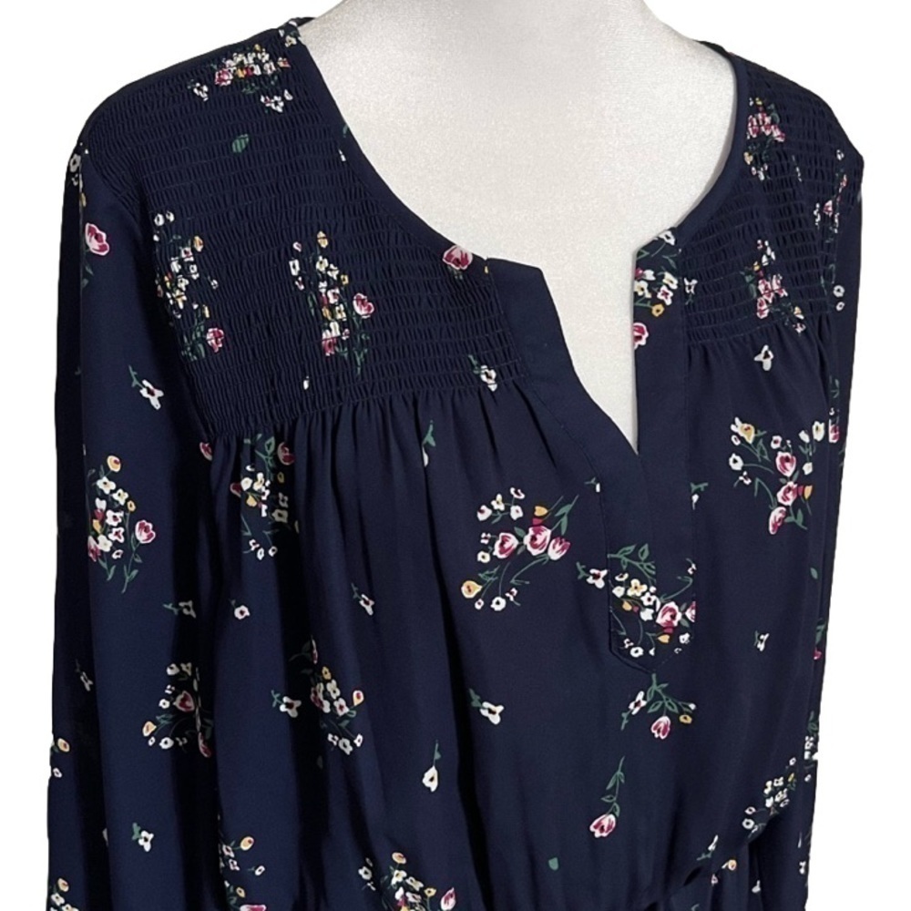 SEREIN Navy Floral Women’s Dress Size L - Picture 3 of 14